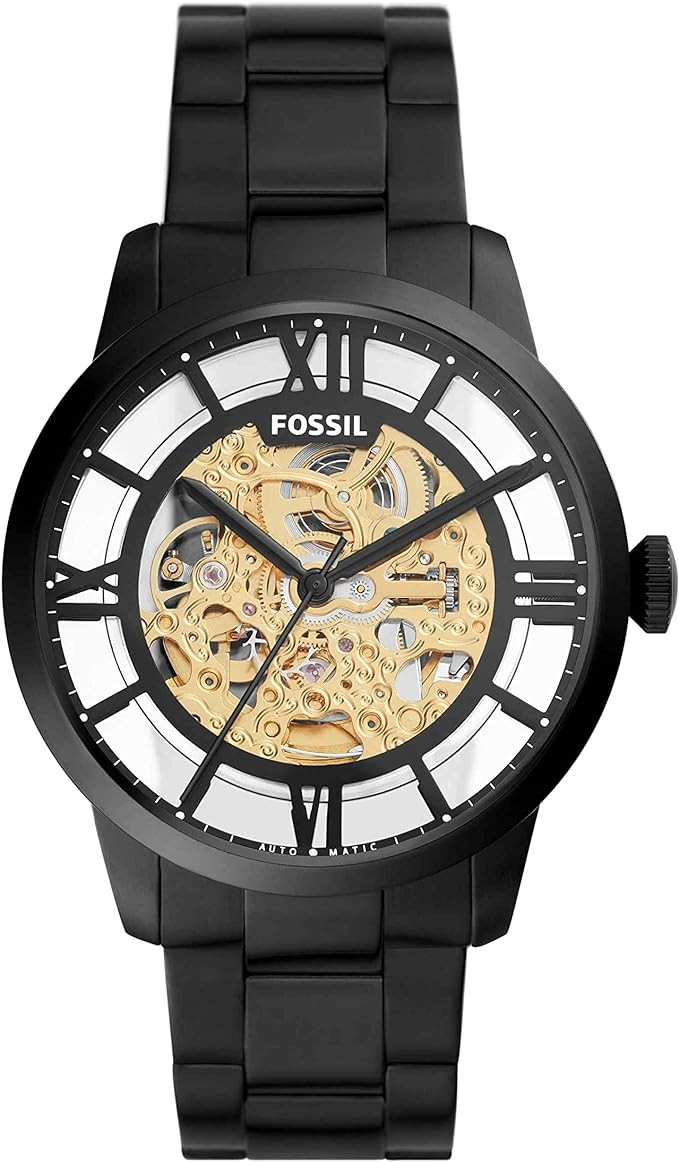 Fossil Townsman Men's Automatic Watch with Mechanical Movement and Skeleton Dial