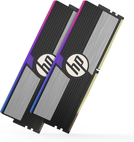 HP V10 RGB 16GB (8GBx2) Gaming RAM 3200 MHz DDR4 CL14 1.35V Desktop Computer LED Memory Kit - 48U41AA#ABC