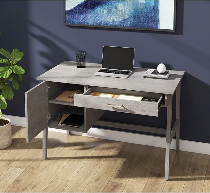 Whalen® Marilla 48" W Wood Pedestal Computer Desk, Driftwood Gray