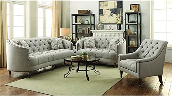 Coaster Avonlea 3-Piece Sofa Set, Grey