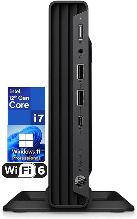 HP Pro Mini 400 G9 Mini Business Desktop Computer, 12th Intel 12-Cores i7-12700T up to 4.7GH , WiFi 6, Bluetooth 5.2, Type-C, Keyboard and Mouse, Windows 11 Pro, AZ-XUT