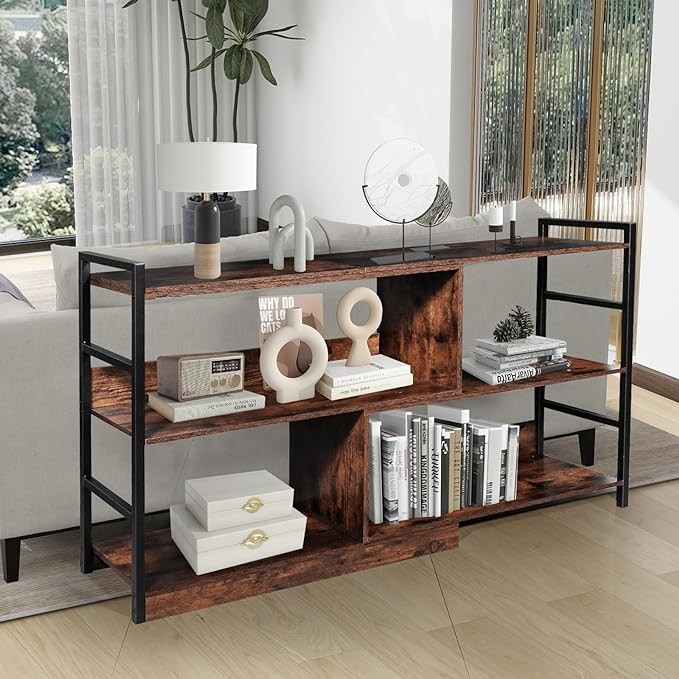 Deformable TV Stand, Entertainment Center with Storage, Open Shelves Modern Television Stands for 55 Inch TV, Wood TV Console Entryway Table Media Console Cabinet for Bedroom Living Room