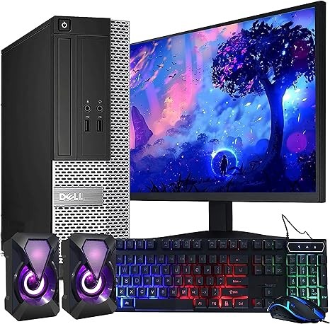 Dell OptiPlex Computer Desktop PC, Intel Core i5 3rd Gen 3.2 GHz, 16GB RAM, 2TB HDD, New 22 Inch LED Monitor, RGB Keyboard and Mouse, WiFi, Windows 10 Pro (Renewed)