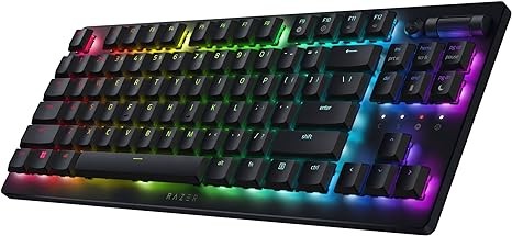 Razer DeathStalker V2 Pro TKL Wireless Gaming Keyboard: Low-Profile Optical Switches - Linear Red - HyperSpeed Wireless & Bluetooth 5.0 - Up to 200 Hrs - Ultra-Durable Coated Keycaps - Chroma RGB