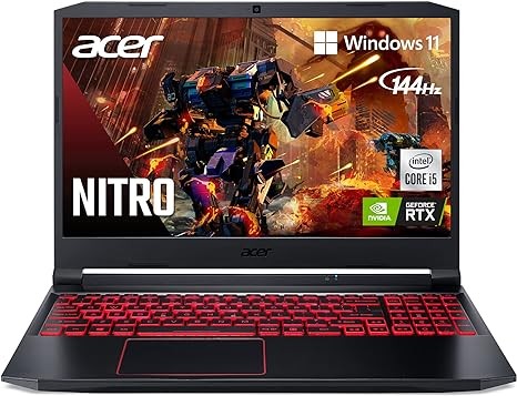 Acer Nitro 5 AN515-55-53E5 Gaming Laptop | Intel Core i5-10300H | NVIDIA GeForce RTX 3050 GPU | 15.6" FHD 144Hz IPS Display | 8GB DDR4 | 256GB NVMe SSD | Intel Wi-Fi 6 | Backlit Keyboard