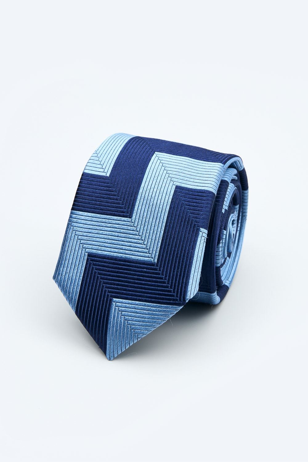 Blue Herringbone Skinny Tie