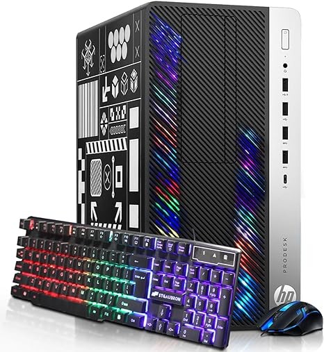 HP RGB Gaming Desktop Computer, Intel Quad Core I5-6500 up to 3.6GHz, GeForce GT 1030 2G, 32GB DDR4, 1T SSD + 3T HDD, RGB Keyboard & Mouse, 600M WiFi & Bluetooth, Win 10 Pro (Renewed)