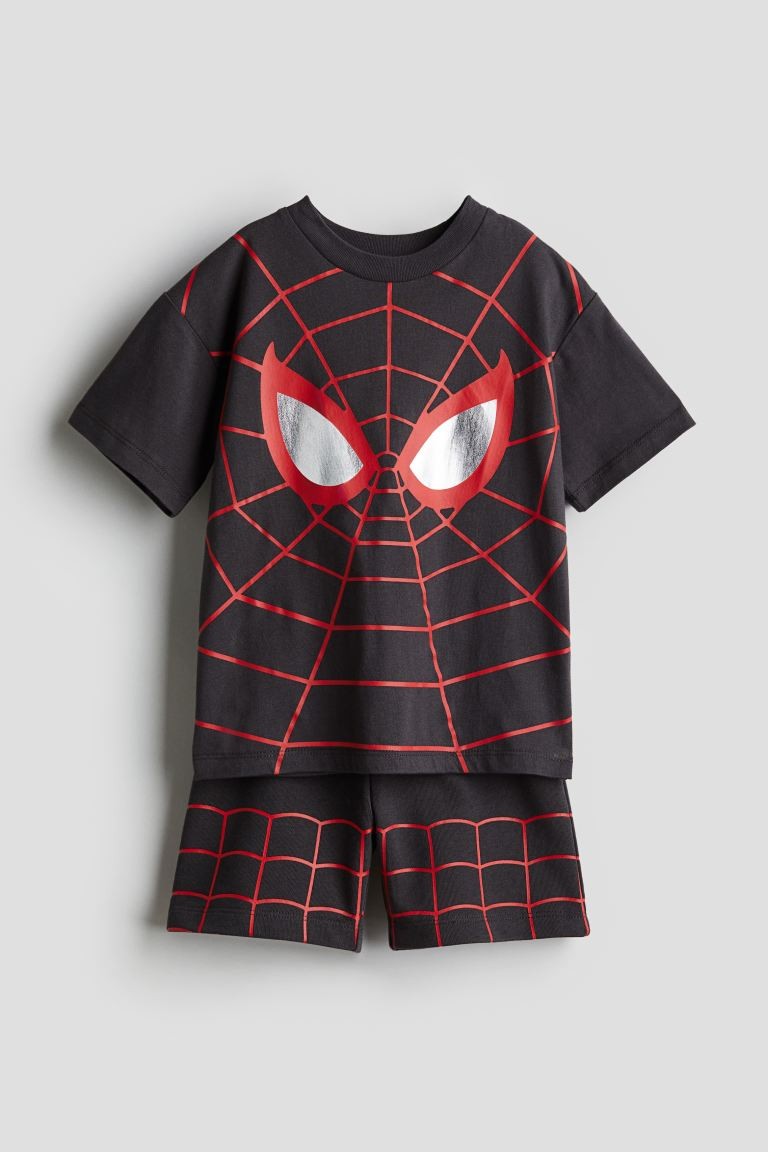 2-piece Printed Set Dark gray/Spider-Man