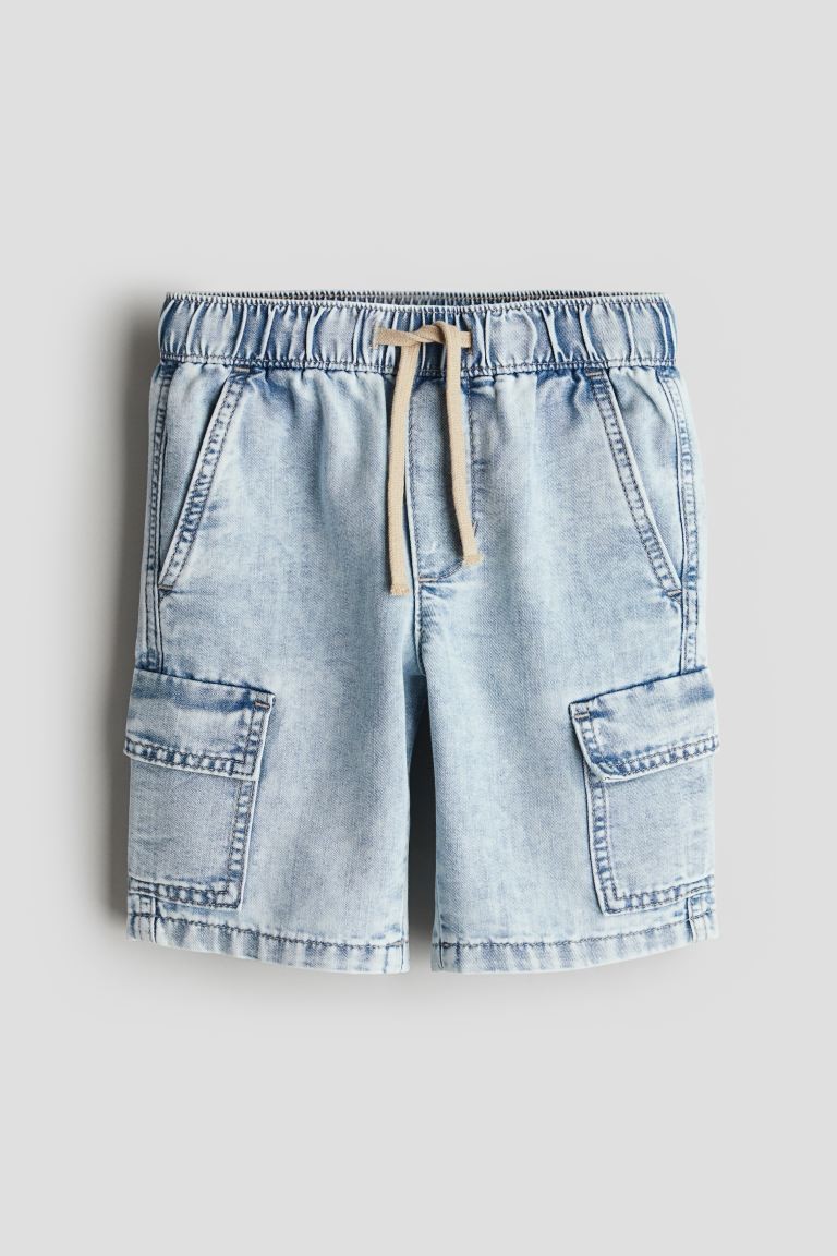 Denim Cargo Shorts Light denim blue