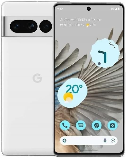 Google Pixel 7 Pro 5G 128GB 12GB RAM 24-Hour Battery Factory Unlocked for All Carriers Global Version - Snow