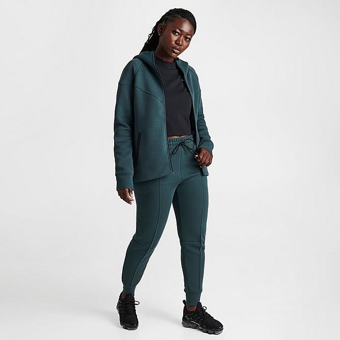 WOMEN'S NIKE SPORTSWEAR TECH FLEECE JOGGER PANTS Deep Jungle/Black