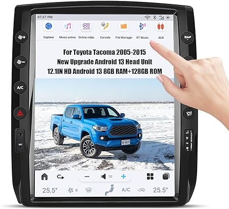 2024 Latest Android 13 Car Radio for Toyota Tacoma 2005-2015, AUCARAUTO 12.1″ New T-Style Car Head Unit Multimedia Stereo Video Player GPS Navigation 8G RAM 128 ROM