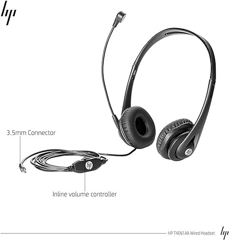 HP 3.5mm Stereo Wired Business Headset, Customer Service Headset with Microphone for Laptop/Desktop/PC/MAC